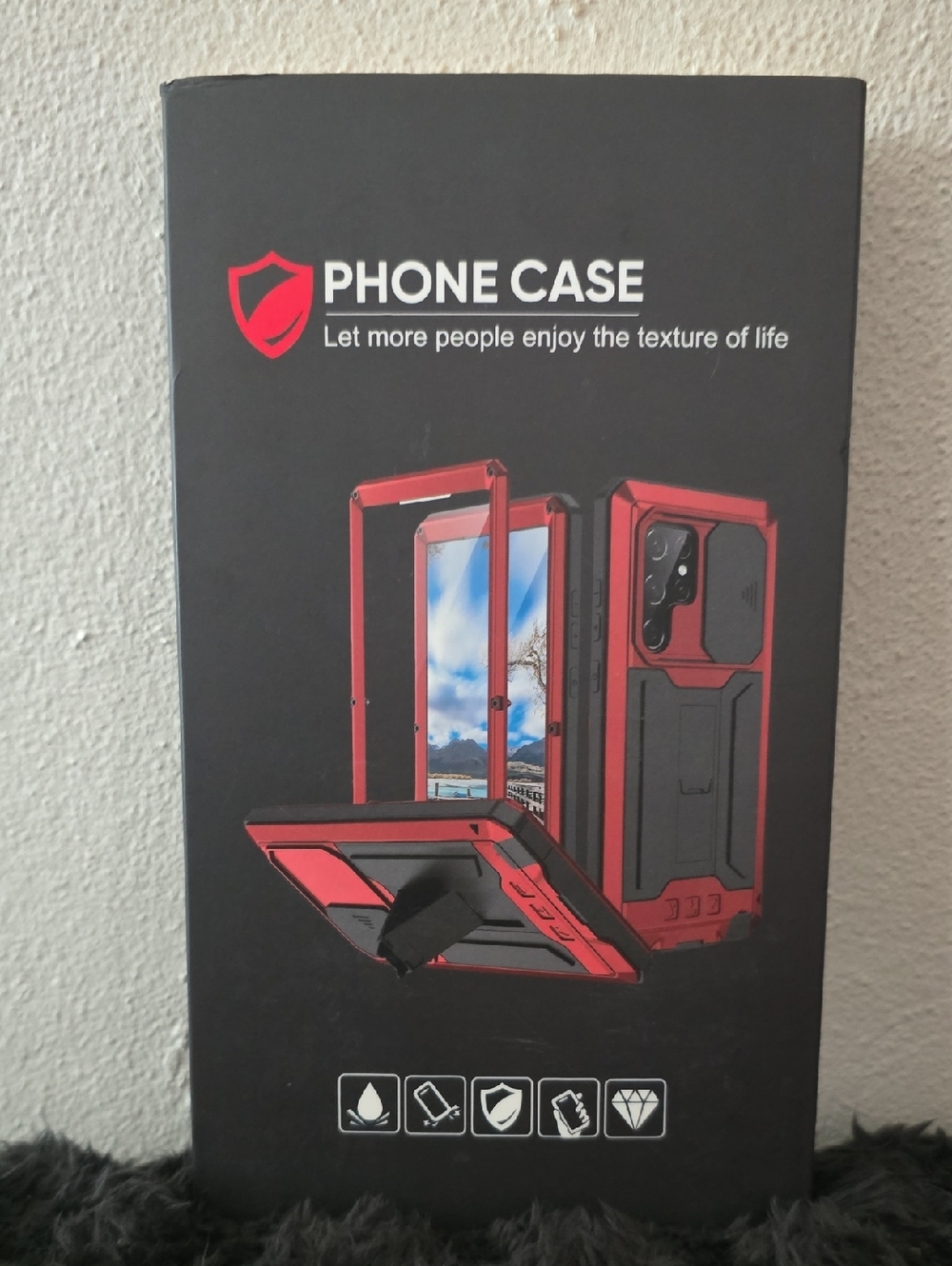 Silver and Black Rugged Phone Case